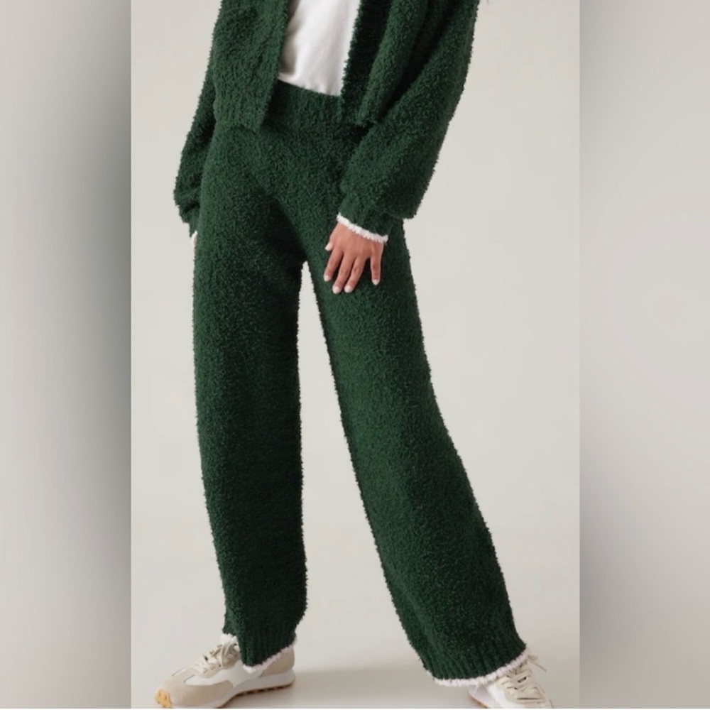 Athleta Girl Plush Knit Pants size L/12 Green Seaweed Snack
